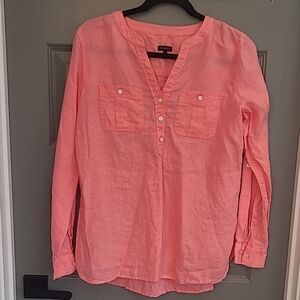 LOFT Pink V-Neck Long Sleeve Tunic